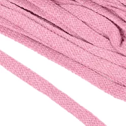 Шнур х/б. Цвет светло-розовый. Ширина 10 мм. (турецкое плетение).