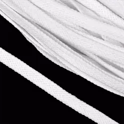 Шнур х/б. Цвет белый. Ширина 10 мм. (турецкое плетение).