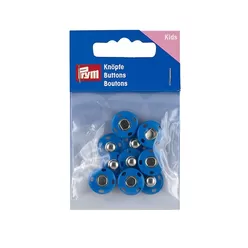 PRYM Пришивные кнопки, металл, 14 мм, синий, 5 шт.