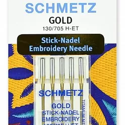 Иглы для вышивки Gold титаниум Schmetz 130/705H-ET №75 (5 игл).