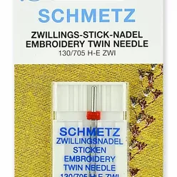 Иглы для вышивки двойные Schmetz 130/705H-E ZWI №75/2.0 (1 игла)