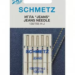 Иглы для джинсы Schmetz 130/705H-J №100 (5 игл).