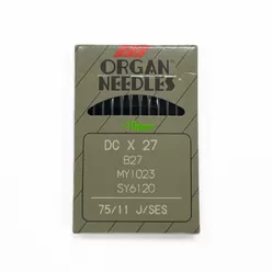 Иглы ORGAN для промышленного оверлока (для трикотажа) DCx27 J/SES №75 (10 игл)