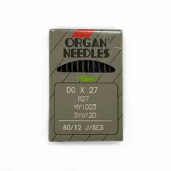 Иглы ORGAN для промышленного оверлока (для трикотажа) DCx27 J/SES №80 (10 игл)