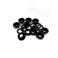 Люверс №5 (8 мм) (сталь, цвет чёрный, покрытие soft-touch). Упаковка 100 шт.