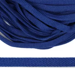 Шнур х/б. Цвет ярко-синий. Ширина 10 мм. (турецкое плетение).