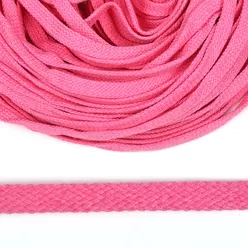 Шнур х/б. Цвет ярко-розовый. Ширина 12 мм. (турецкое плетение).
