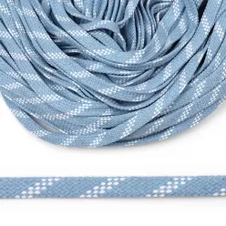 Шнур х/б. Цвет голубой в белую полосочку. Ширина 12 мм. (турецкое плетение).