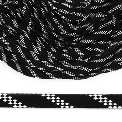Шнур х/б. Цвет чёрный в белую полосочку. Ширина 12 мм. (турецкое плетение).