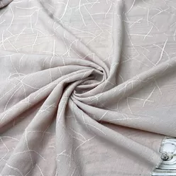 Плательно-блузочная ткань с вышивкой ПУДРОВО-БЕЖЕВЫЙ.